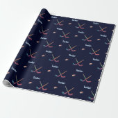 Personalized Hockey Wrapping Paper  ラッピングペーパー (アンロールド)