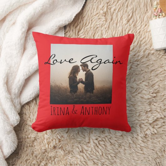 Personalized Holding Hands Couple Names & photo  クッション (ブランケット)