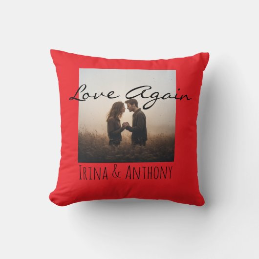 Personalized Holding Hands Couple Names & photo  クッション (正面)