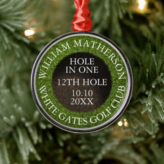 Personalized Hole in One Award メタルオーナメント (ツリー)