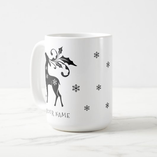 Personalized Holiday コーヒーマグカップ (正面左)