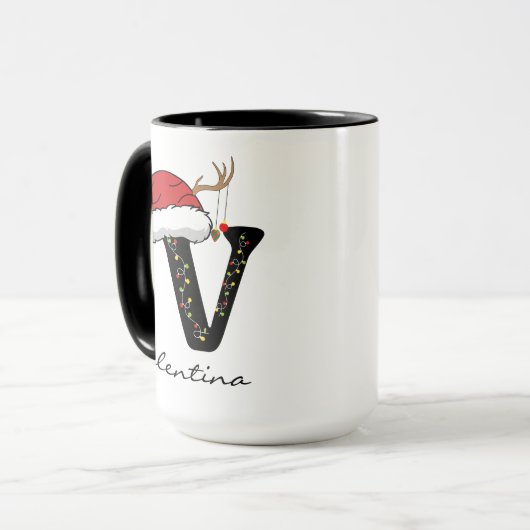 Personalized Holiday Alphabet Mug for Teachers マグカップ (正面左)