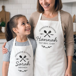 Personalized Holiday Baking Apron Matching set Duo エプロン