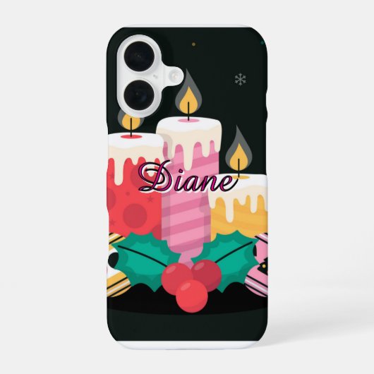 Personalized Holiday Candles iPhone Case Template  16ケース (裏面)