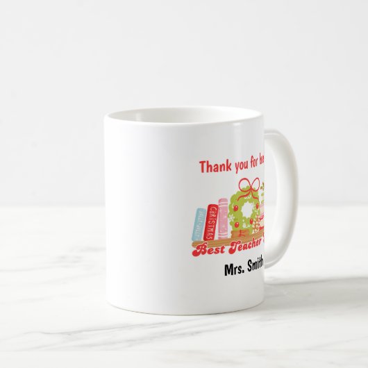 Personalized Holiday Gift for Educators コーヒーマグカップ (正面右)