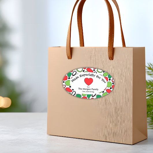 Personalized Holiday Gift Label - Custom Sticker 楕円形シール