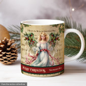Personalized Holiday Mug Retro Angel Celebration コーヒーマグカップ
