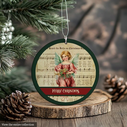 Personalized Holiday Ornament Vintage Angel Style オーナメント