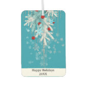 Personalized Holiday Ornaments w/ Snow カーエアーフレッシュナー (正面)