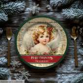 Personalized Holiday Paper Plates Angel Celebratio ペーパープレート
