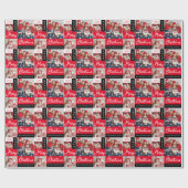 Personalized Holiday Photo Collage Wrapping Paper ラッピングペーパー (フラット)