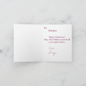 Personalized Holiday Poem Illustrated Waxwing Bird カード (内部)