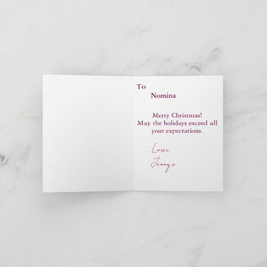 Personalized Holiday Poem Illustrated Waxwing Bird カード (内部)