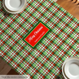 Personalized Holiday Tablecloth Elegant Red Green テーブルクロス