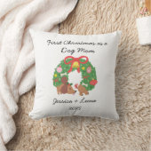 Personalized Holiday Throw Pillow for Dog Lovers クッション (ブランケット)
