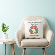 Personalized Holiday Throw Pillow for Dog Lovers