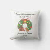 Personalized Holiday Throw Pillow for Dog Lovers クッション (正面)