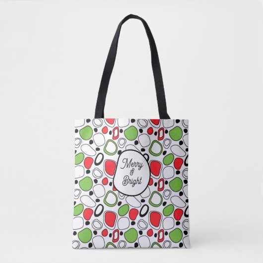 Personalized Holiday Tote Bag – Message & Name トートバッグ (正面)