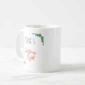 Personalized Holly Berry Candy Cane Name Christmas コーヒーマグカップ (正面左)