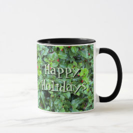 Personalized Holly Berry Christmas Holiday Gift Mu マグカップ