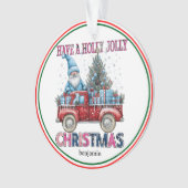 Personalized Holly Jolly Christmas オーナメント (正面)