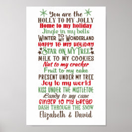 Personalized Holly to My Jolly Christmas Decor ポスター