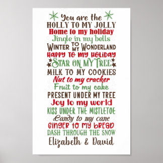Personalized Holly to My Jolly Christmas Decor ポスター