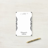 Personalized Home Office B&W Curly Notes ポストイット (デスク上)