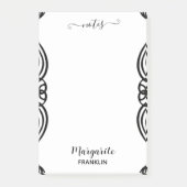 Personalized Home Office B&W Curly Notes ポストイット (正面)
