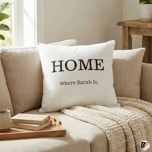 Personalized Home Quote Minimalist Typography Cust クッション