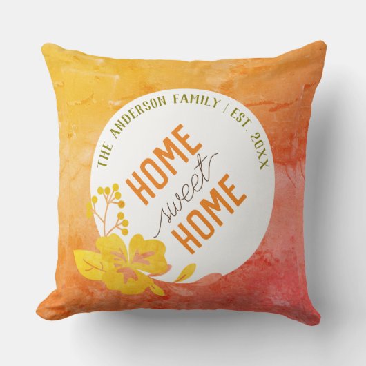 Personalized Home Sweet Home - Custom Family Name クッション (正面)