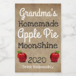 Personalized Homemade Apple Pie Moonshine Label フードラベル<br><div class="desc">A personalized jar label with the text,  "Homemade Apple Pie Moonshine" and "Drink Responsibly" Add name and year for personalization.</div>