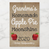 Personalized Homemade Apple Pie Moonshine Label フードラベル (シングルラベル)
