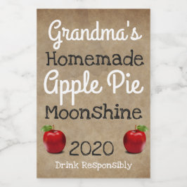 Personalized Homemade Apple Pie Moonshine Label フードラベル
