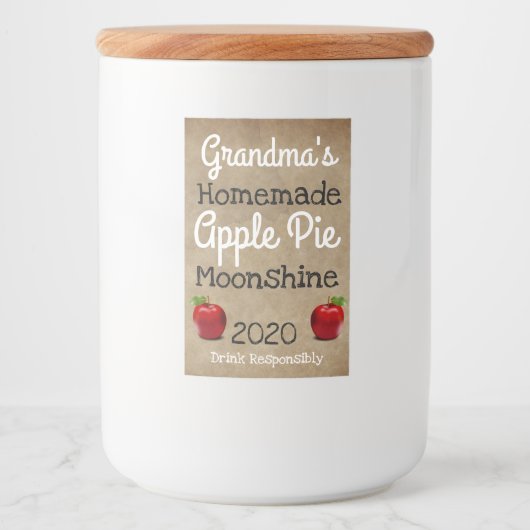 Personalized Homemade Apple Pie Moonshine Label フードラベル (正面)