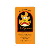 Personalized Homemade hot sauce orange label ラベル (正面)