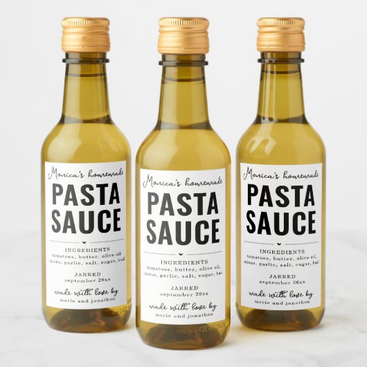 Personalized Homemade Pasta Sauce Label ワインラベル (ボトル)