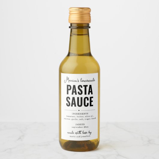 Personalized Homemade Pasta Sauce Label ワインラベル (正面)