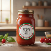 Personalized Homemade Pasta Sauce Label Sticker ラウンドシール