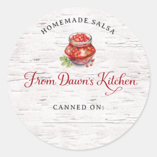 Personalized Homemade Salsa Canning Stickers ラウンドシール