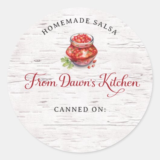 Personalized Homemade Salsa Canning Stickers ラウンドシール (正面)
