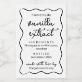 Personalized Homemade Vanilla Extract Doodle Label ワインラベル (シングルラベル)