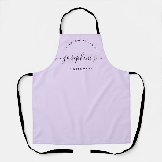Personalized Homemade with Love Kitchen purple エプロン (正面)