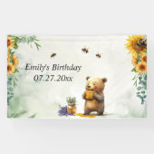 Personalized Honey Bear Birthday 横断幕 (横)