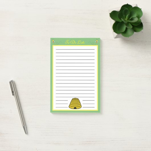 Personalized Honey Bee To Do List ポストイット (オフィス)