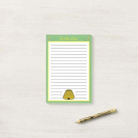 Personalized Honey Bee To Do List ポストイット (デスク上)