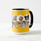 Personalized Honeycomb Family & Pet Photo Mug マグカップ (正面右)