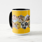 Personalized Honeycomb Family & Pet Photo Mug マグカップ (正面左)