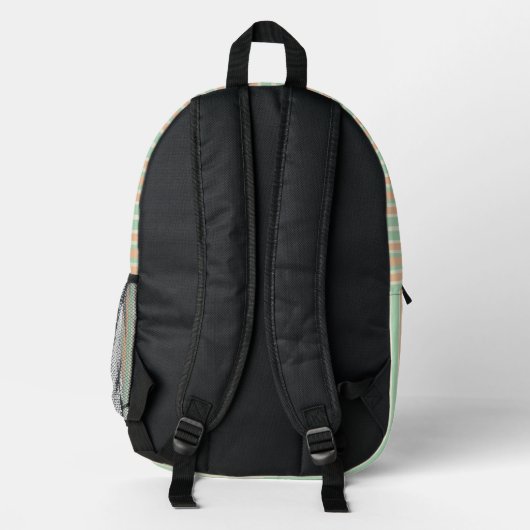 Personalized Horizontal Stripe Backpack プリントバックパック (裏面)