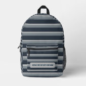Personalized Horizontal Stripe Backpack プリントバックパック (正面)